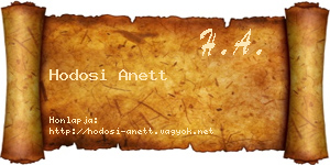 Hodosi Anett névjegykártya